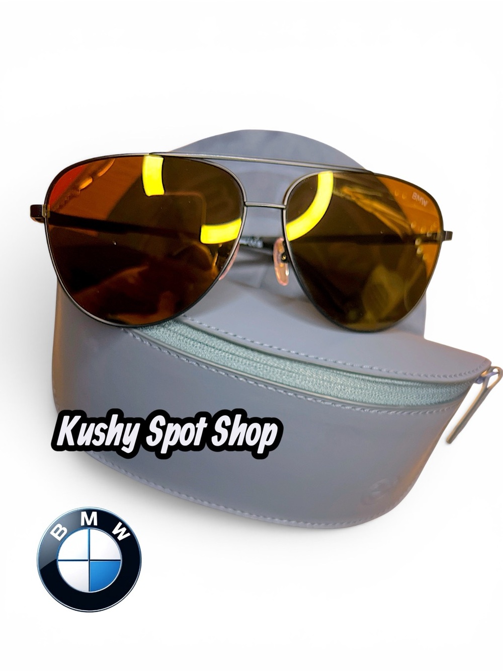 BMW Aviator Polarized PURE TITANIUM BLACK FRAME NWT
